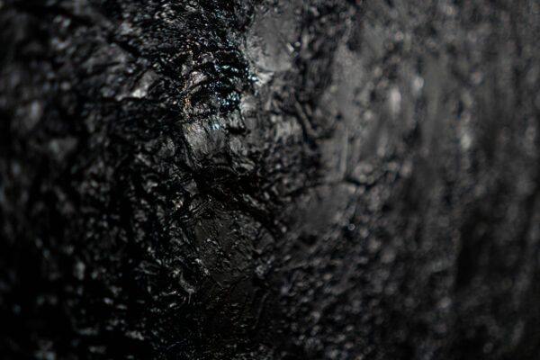Abstract painting in black colors - details