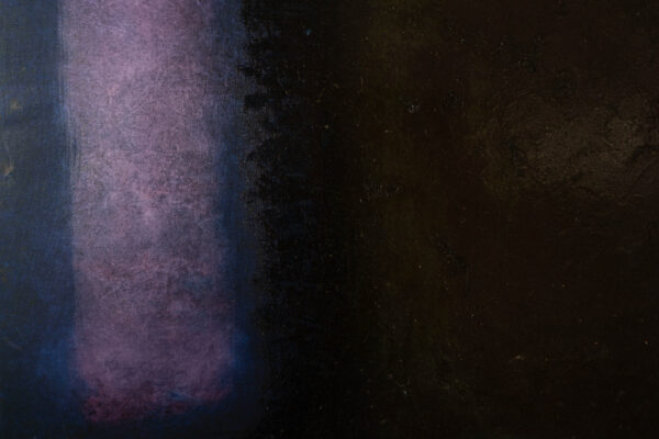 Abstract painting - dark with silver-purple element - details